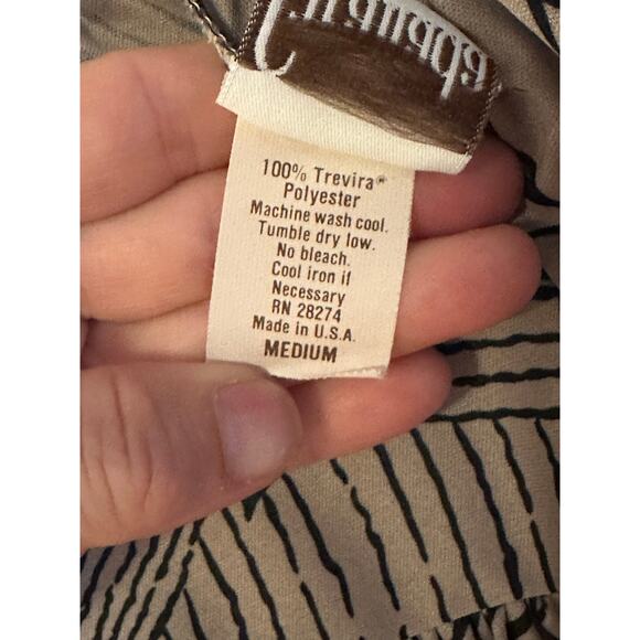 Granada Vtg 60s Midi House Dress Size Med Gown Duster black - Tan Floral Muumuu - Picture 3 of 7